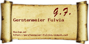 Gerstenmeier Fulvia névjegykártya